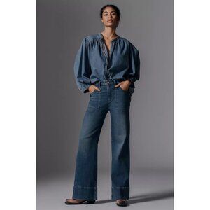 NWT Anthropologie Pilcro Rylan Relaxed High-Rise Flare Jeans Eskolaite Wash